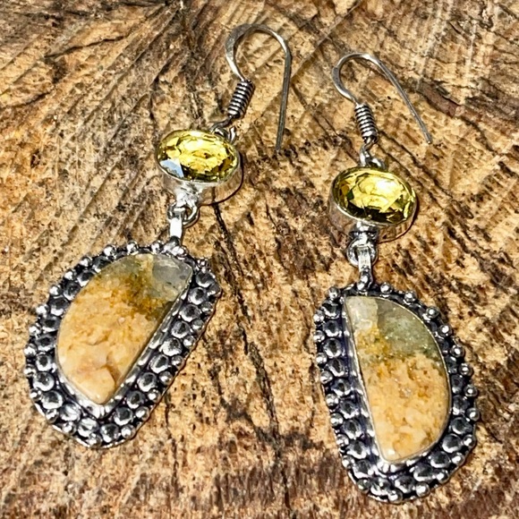 “The Relief Stone” Mariposite Earrings 2 1/2” - Picture 6 of 8